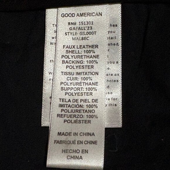 Good American Faux Leather Pants Plus Size 26 Burgundy Wine - Picture 12 of 13